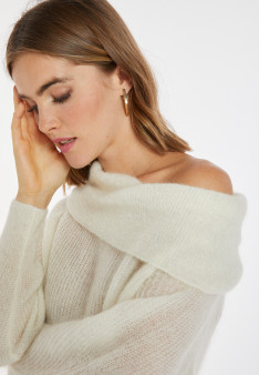 Mohair-Pullover mit Bardot-Ausschnitt - Caelie