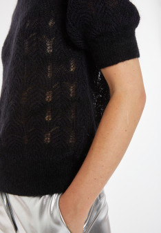 Mohair-Pullover mit kurzen Ärmeln Ballon - Cosmos