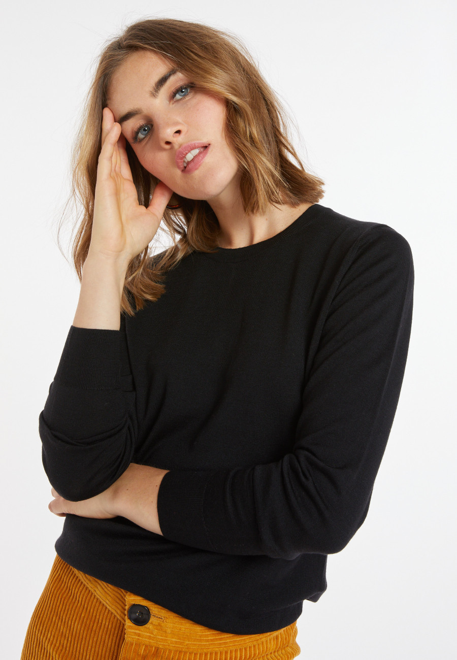 Pullover mit Rundhalsausschnitt aus Merinowolle - Asena