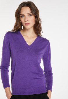 Pullover mit V-Ausschnitt aus Merinowolle - Arya