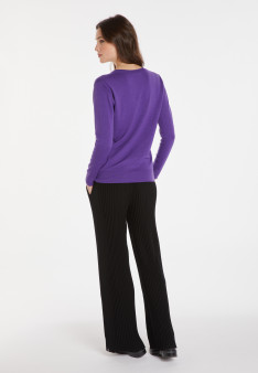 Pullover mit V-Ausschnitt aus Merinowolle - Arya