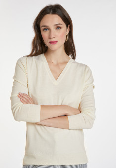 Pullover mit V-Ausschnitt aus Merinowolle - Arya