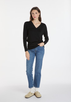 Pullover mit V-Ausschnitt aus Merinowolle - Arya