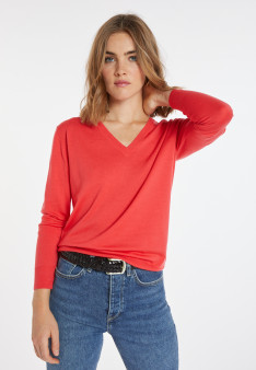 Pullover mit V-Ausschnitt aus Merinowolle - Arya