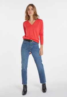 Pullover mit V-Ausschnitt aus Merinowolle - Arya
