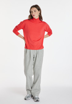 Geschlitzter Rollkragenpullover aus Merinowolle - Amy