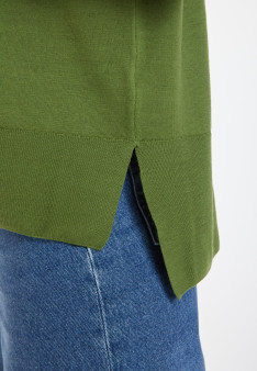 Geschlitzter Rollkragenpullover aus Merinowolle - Amy