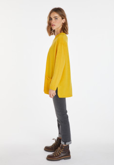 Lockerer Pullover mit Taschen aus Merinowolle - Albertine