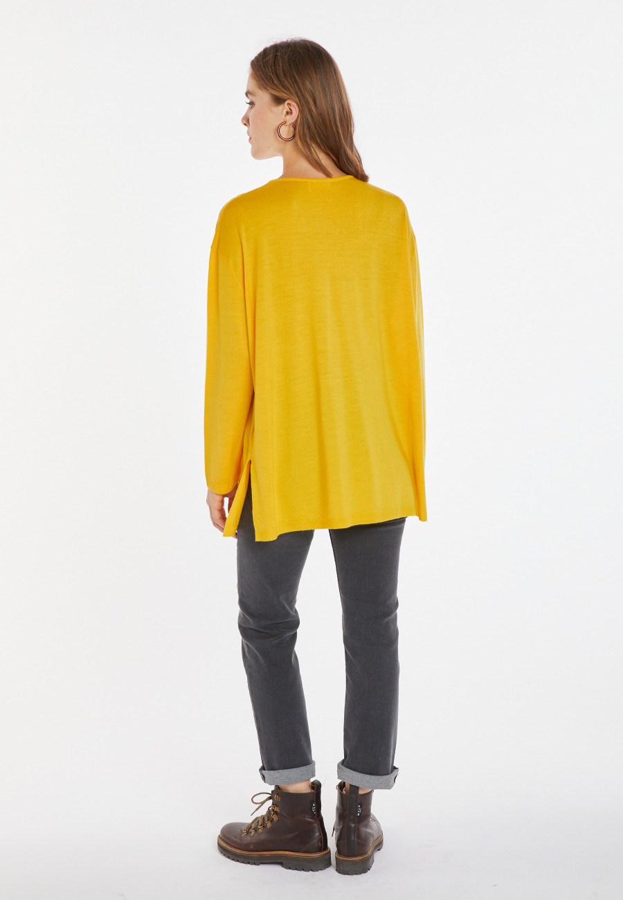 Lockerer Pullover mit Taschen aus Merinowolle - Albertine