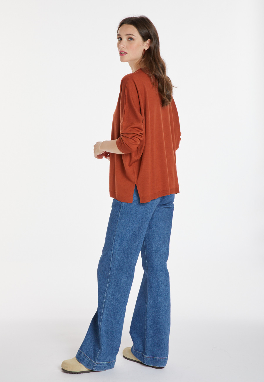 Pull ample col rond en laine mérinos - Azel