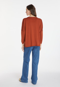 Pull ample col rond en laine mérinos - Azel