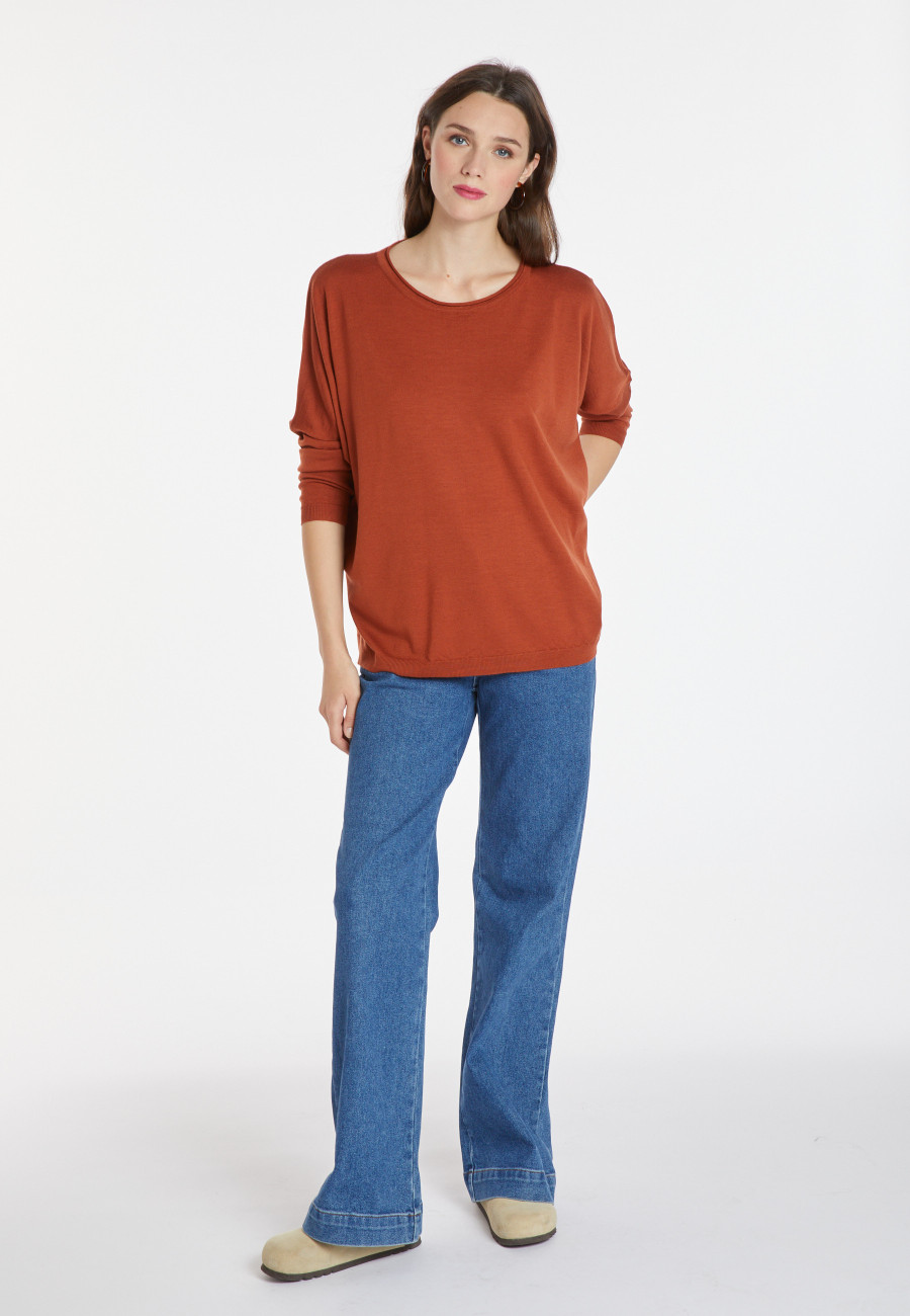 Pull ample col rond en laine mérinos - Azel