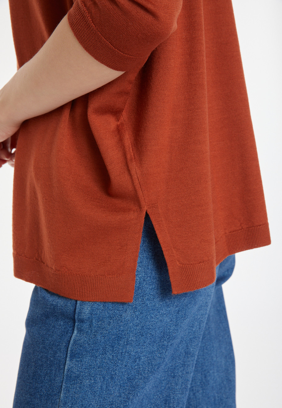 Pull ample col rond en laine mérinos - Azel