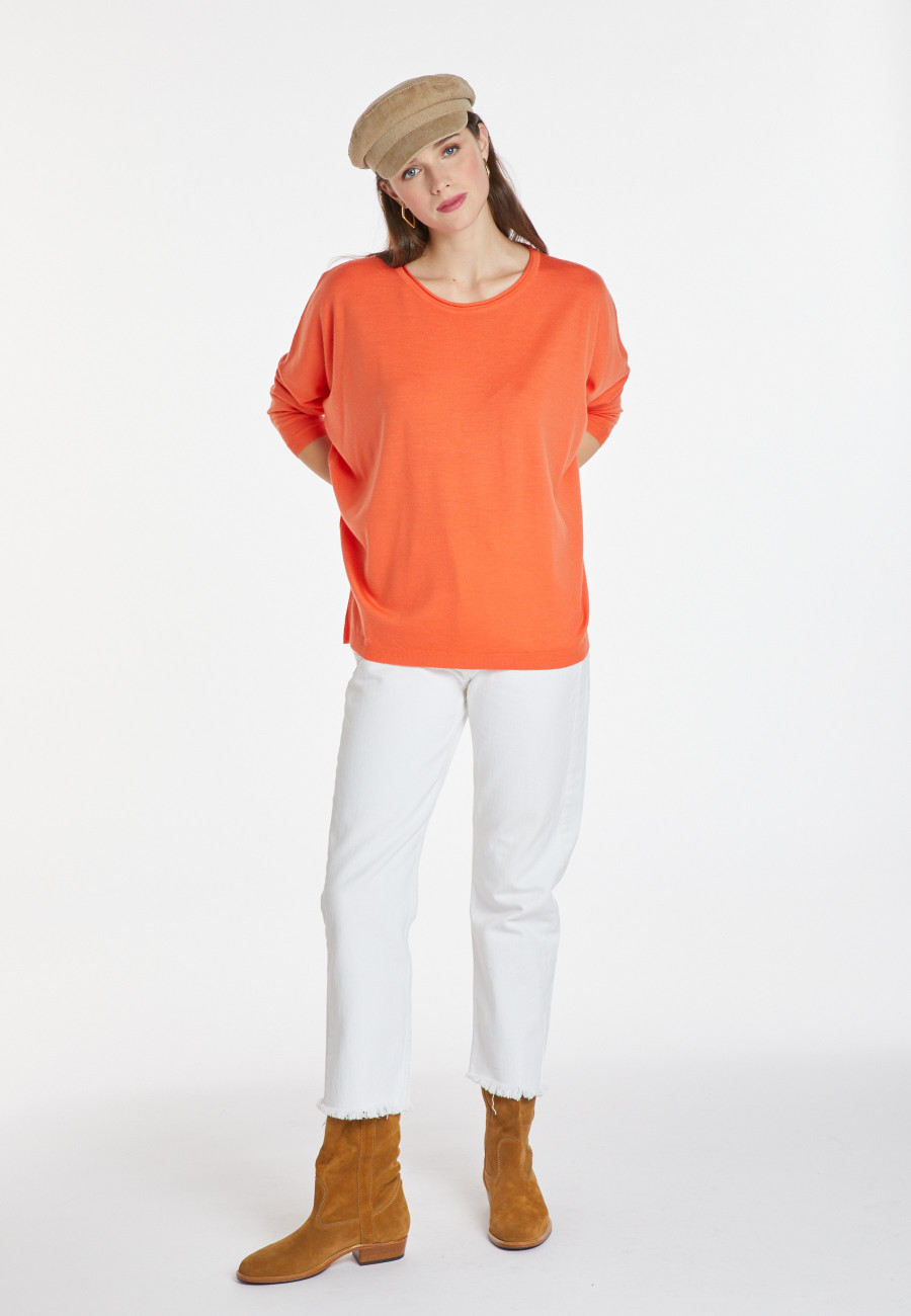 Pull ample col rond en laine mérinos - Azel