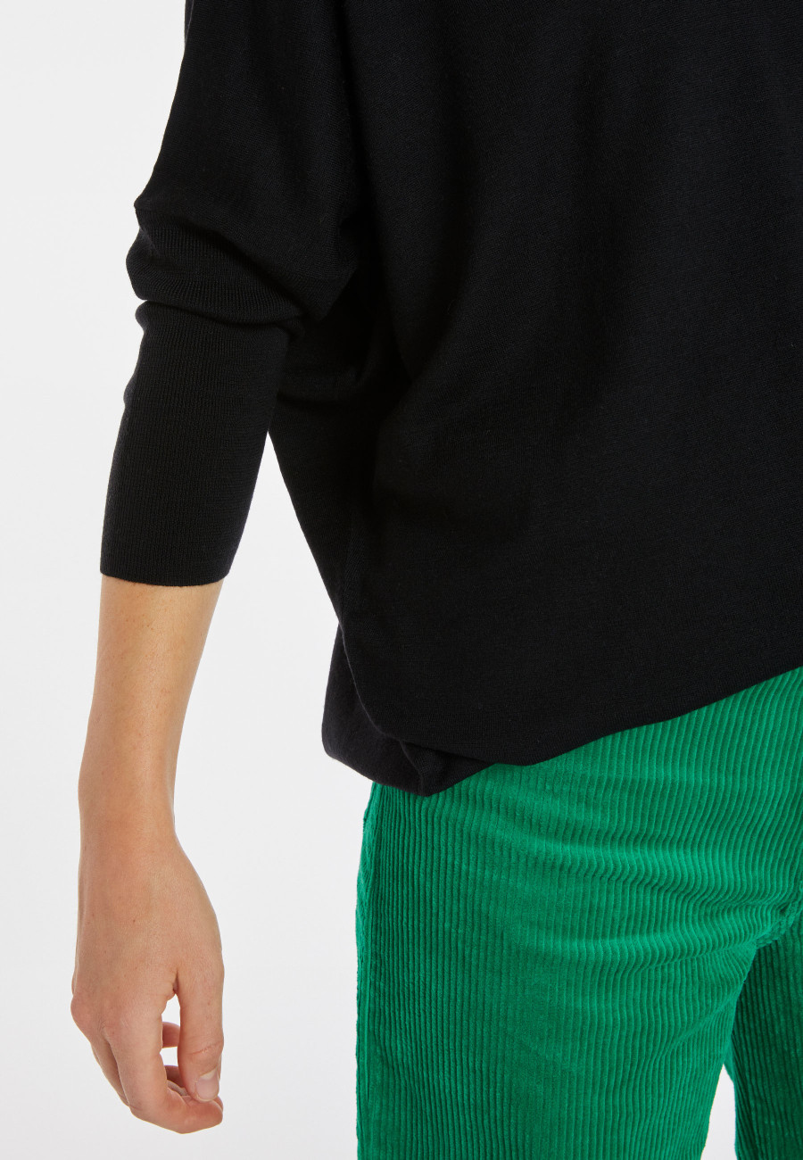 Pullover mit Fledermausärmeln aus Merinowolle - Boxe