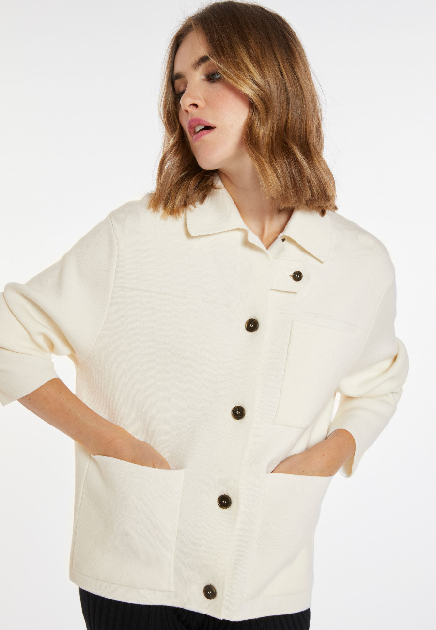 Jacke mit Knöpfen und Taschen aus Merinowolle - Coline