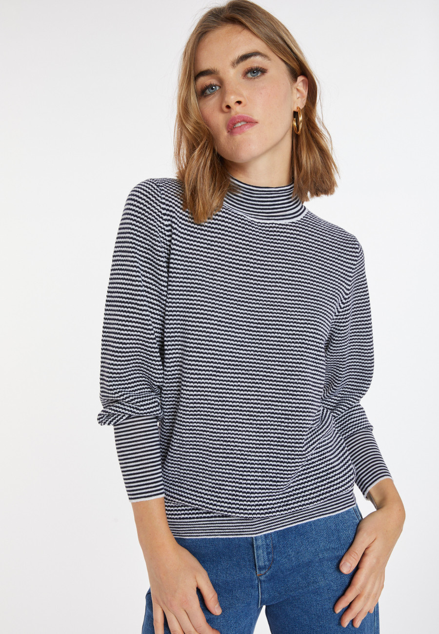 Gestreifter Pullover aus Merinowolle - Coco