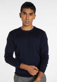 Pullover mit Rundhalsausschnitt und Logo aus Merinowolle - Eddie
