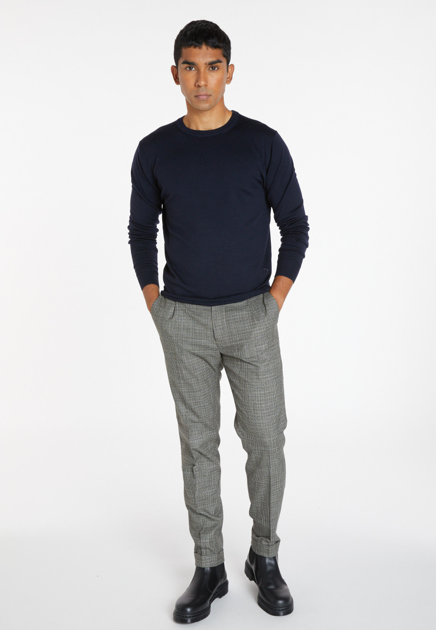 Pullover mit Rundhalsausschnitt und Logo aus Merinowolle - Eddie