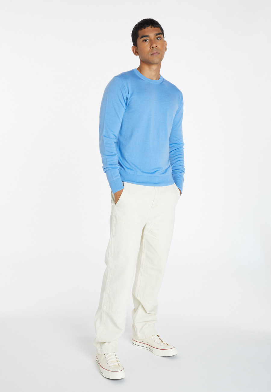 Pullover mit Rundhalsausschnitt und Logo aus Merinowolle - Eddie