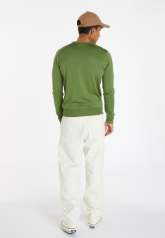 Pullover mit Rundhalsausschnitt und Logo aus Merinowolle - Eddie