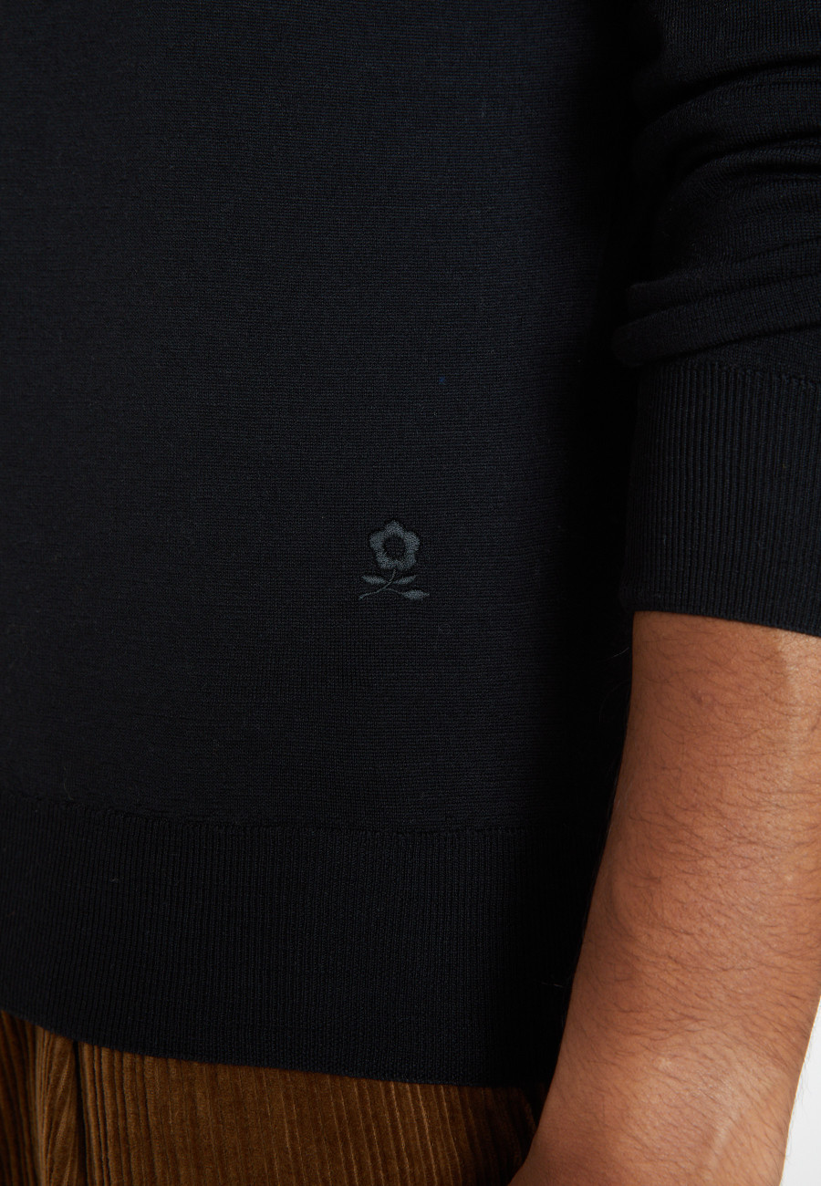 Pullover mit Rundhalsausschnitt und Logo aus Merinowolle - Eddie