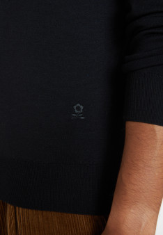 Pullover mit Rundhalsausschnitt und Logo aus Merinowolle - Eddie