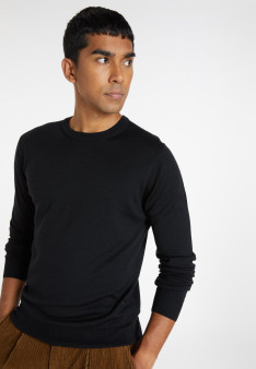 Pullover mit Rundhalsausschnitt und Logo aus Merinowolle - Eddie