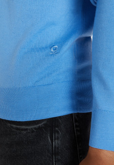 Pullover mit V-Ausschnitt und Logo aus Merinowolle - Elmo