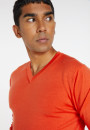 Pullover mit V-Ausschnitt und Logo aus Merinowolle - Elmo