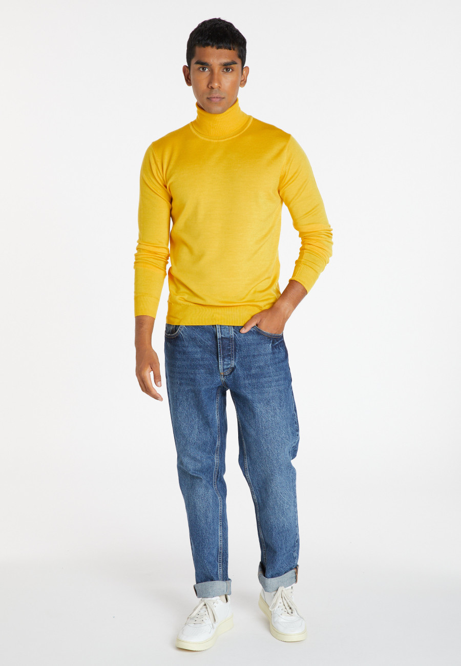 Rollkragenpullover mit Logo aus Merinowolle - Enzo