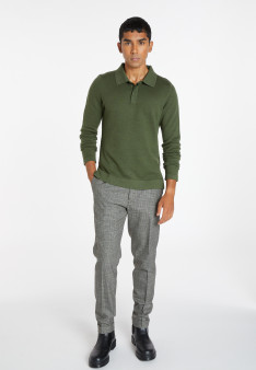 Langärmeliges Poloshirt aus Merinowolle - Sidney