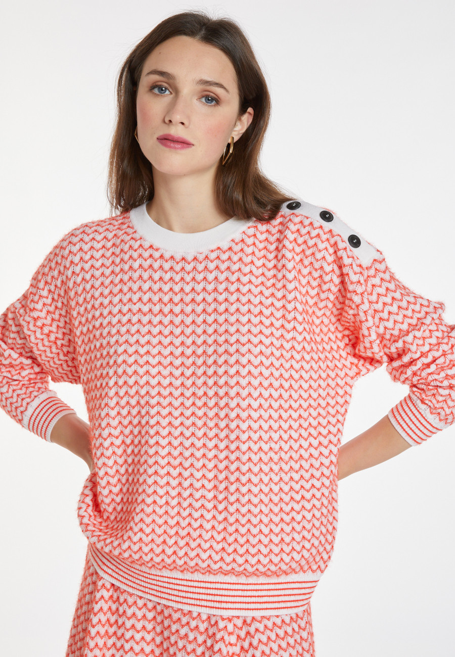 Pullover mit Fischgrätenmuster aus Merinowolle - Coralise