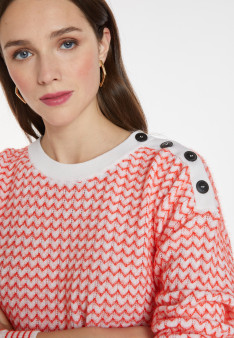 Pullover mit Fischgrätenmuster aus Merinowolle - Coralise