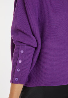 Weit geschnittener Pullover mit Stehkragen aus Wollgemisch - Caly