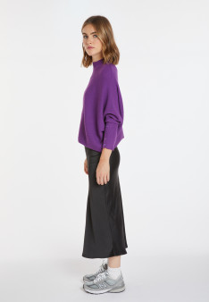 Weit geschnittener Pullover mit Stehkragen aus Wollgemisch - Caly