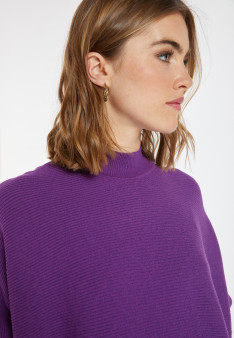 Weit geschnittener Pullover mit Stehkragen aus Wollgemisch - Caly