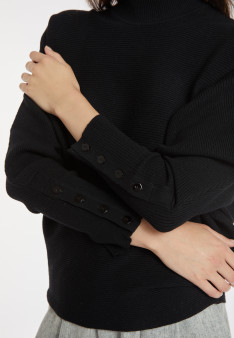Weit geschnittener Pullover mit Stehkragen aus Wollgemisch - Caly