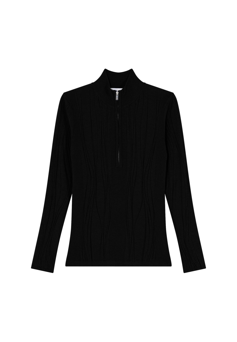 Wool blend zip-neck sweater - Cacilda