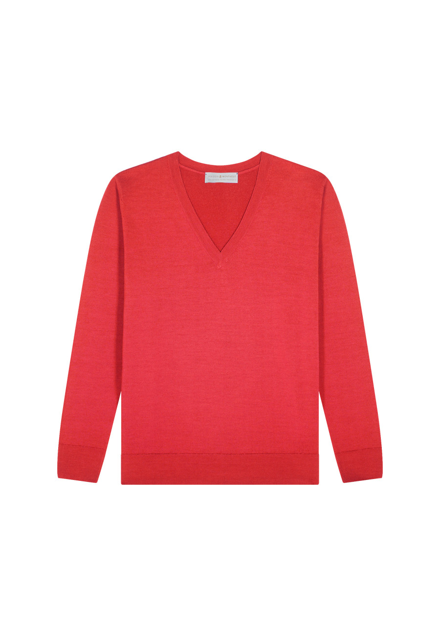 Pullover mit V-Ausschnitt aus Merinowolle - Arya