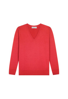 Pullover mit V-Ausschnitt aus Merinowolle - Arya