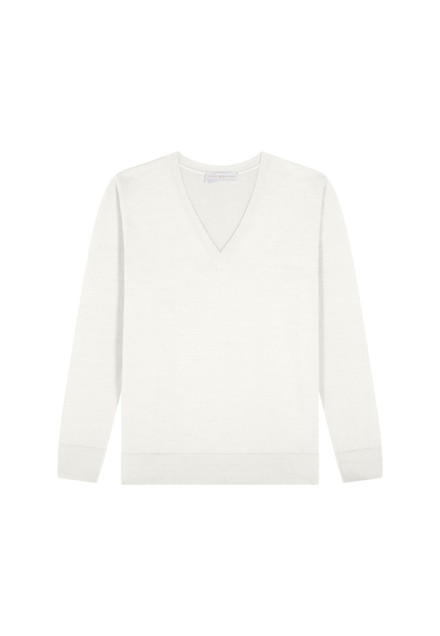 Pullover mit V-Ausschnitt aus Merinowolle - Arya