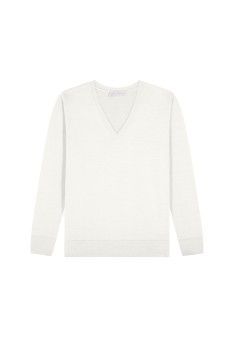 Pullover mit V-Ausschnitt aus Merinowolle - Arya