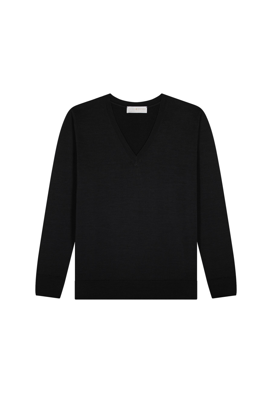 Pullover mit V-Ausschnitt aus Merinowolle - Arya