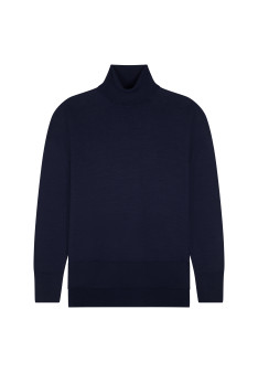 Geschlitzter Rollkragenpullover aus Merinowolle - Amy