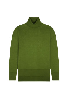 Geschlitzter Rollkragenpullover aus Merinowolle - Amy