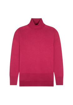 Geschlitzter Rollkragenpullover aus Merinowolle - Amy
