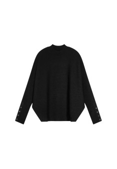 Weit geschnittener Pullover mit Stehkragen aus Wollgemisch - Caly