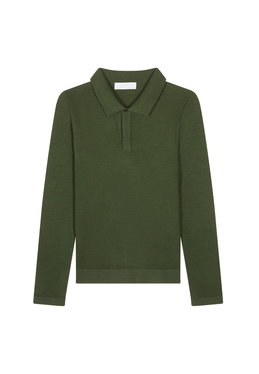 Langärmeliges Poloshirt aus Merinowolle - Sidney