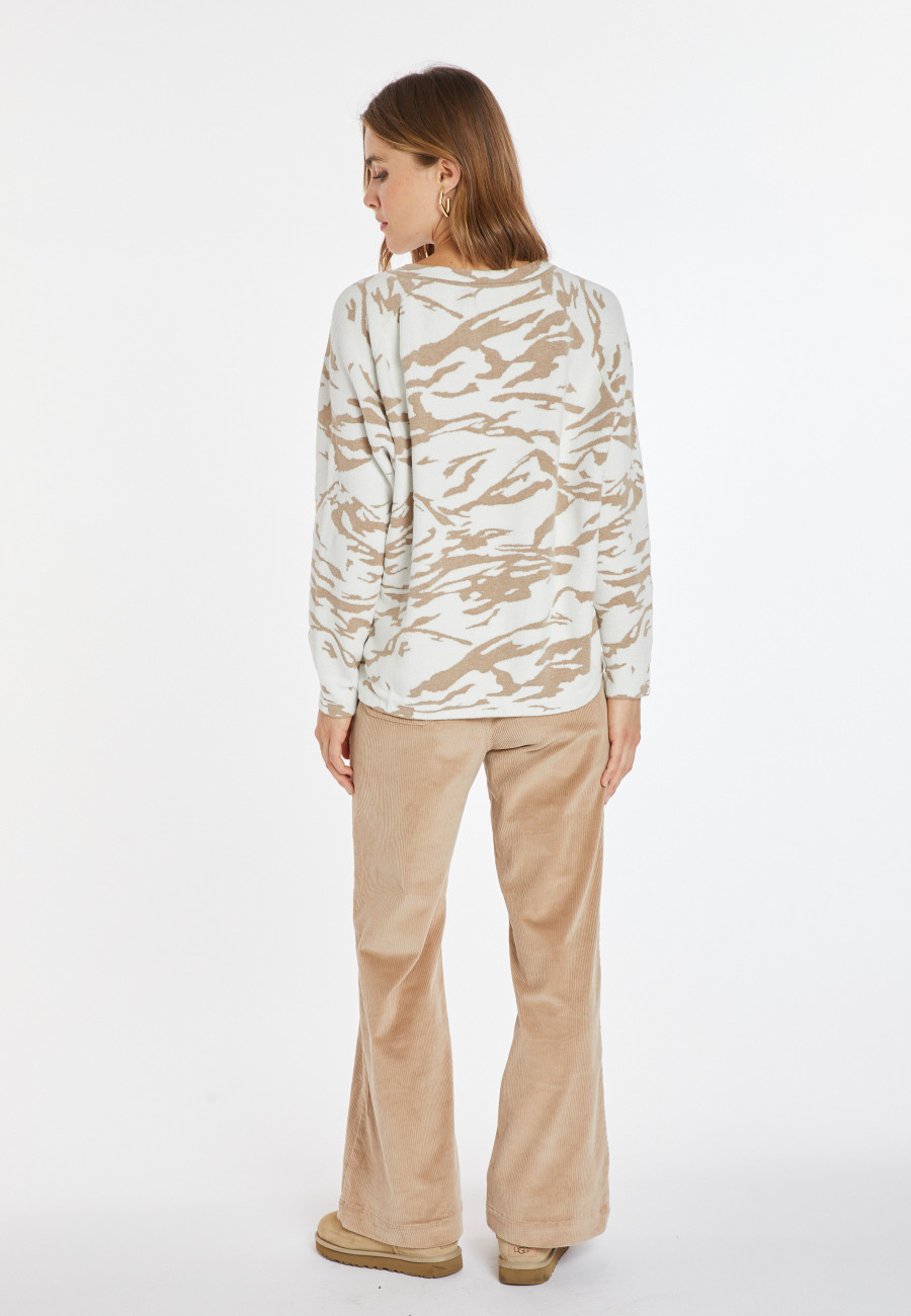 Grafischer Pullover aus Wollgemisch - Carmina